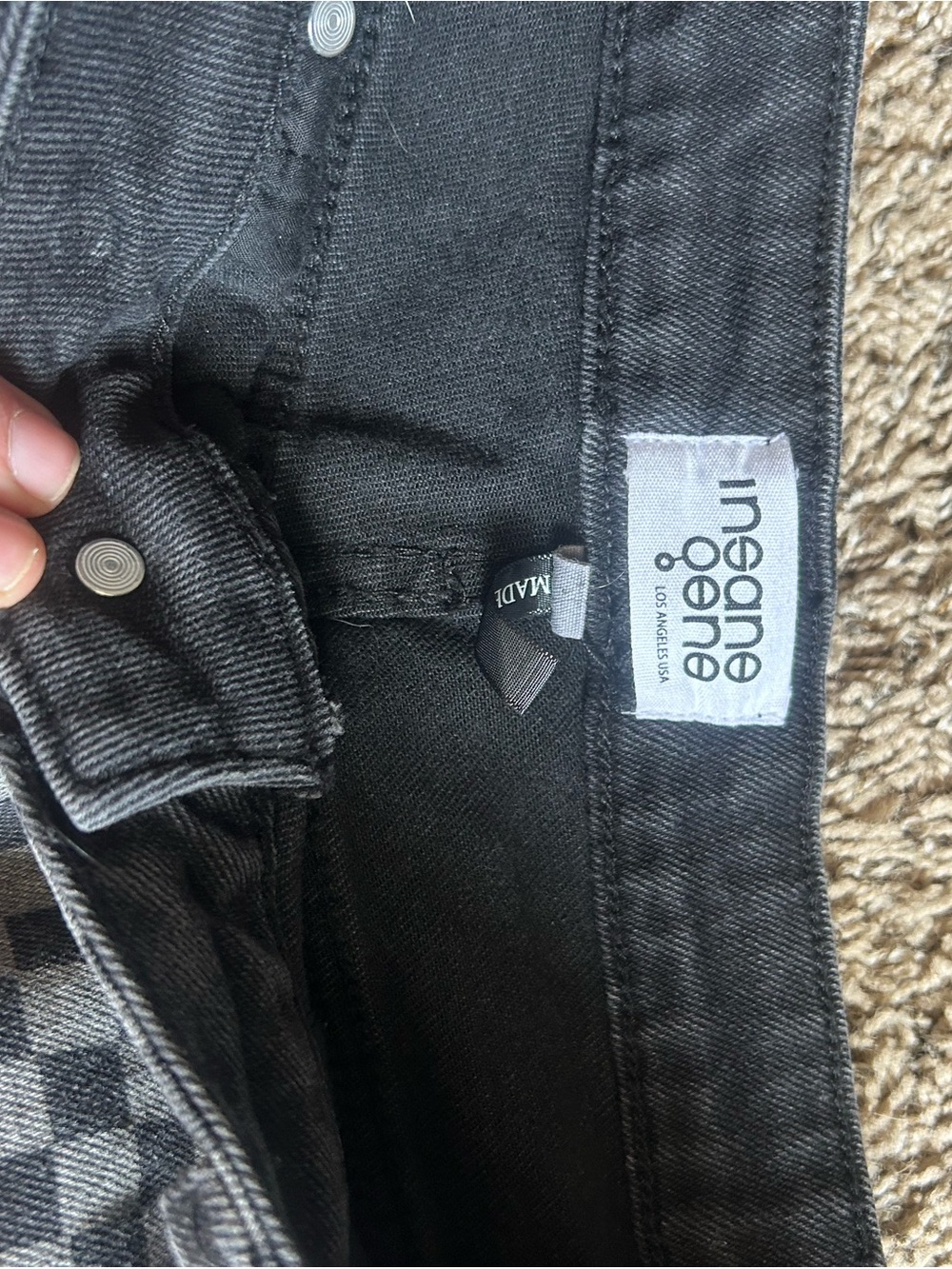 Checkerboard and Black Jeans size 9/28 - Picture 2 of 4